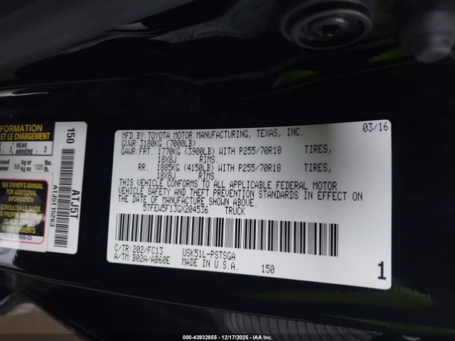 2016 TOYOTA TUNDRA 5TFEW5F13GX204536 Photo 8