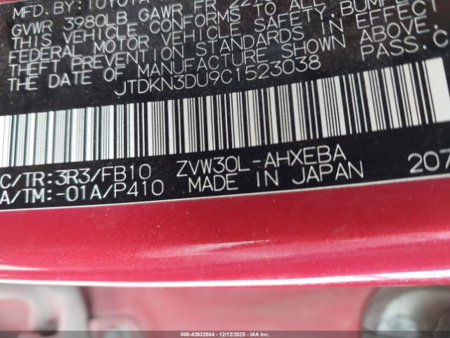 2012 TOYOTA PRIUS JTDKN3DU9C1523038 Photo 8