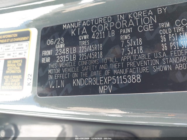 2023 KIA NIRO KNDCR3LEXP5115388 Photo 8