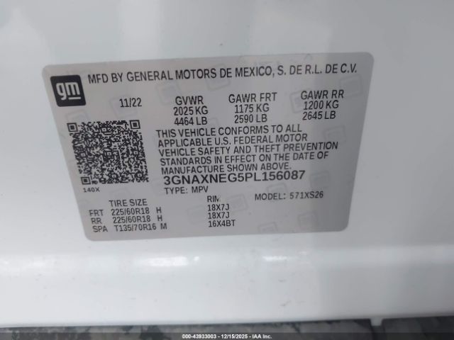 2023 CHEVROLET EQUINOX 3GNAXNEG5PL156087 Photo 8