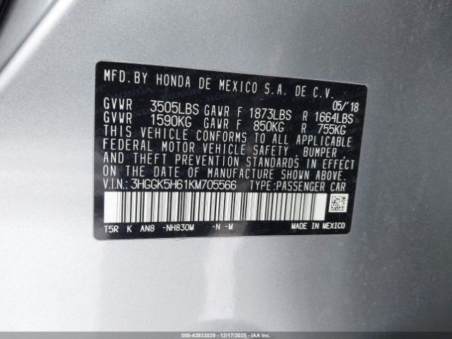 2019 HONDA FIT 3HGGK5H61KM705566 Photo 8