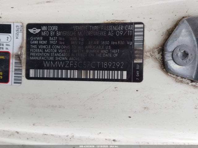 2012 MINI COOPER CLUBMAN WMWZF3C57CT189292 Photo 8