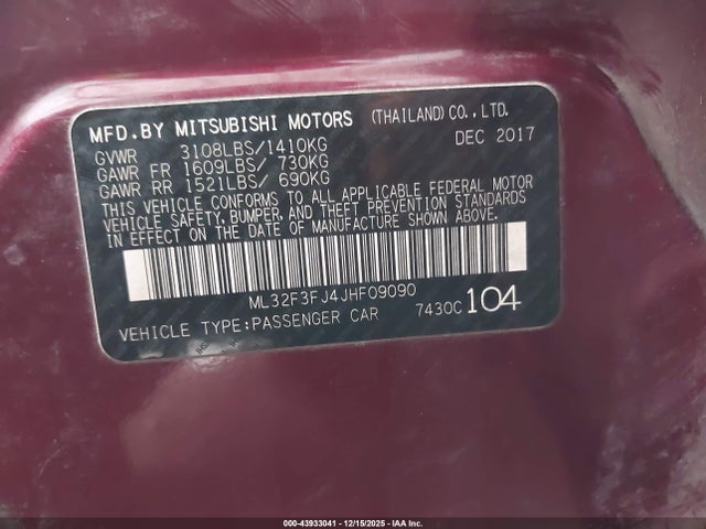 2018 MITSUBISHI MIRAGE G4 ML32F3FJ4JHF09090 Photo 8