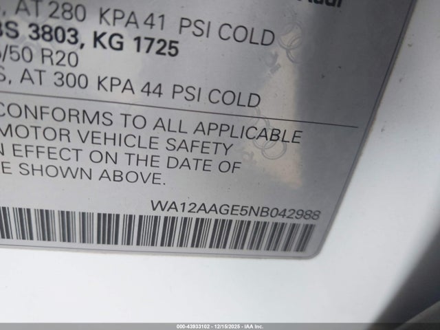 2022 AUDI E-TRON SPORTBACK WA12AAGE5NB042988 Photo 8