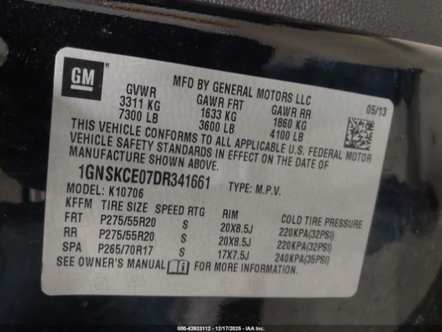 2013 CHEVROLET TAHOE 1GNSKCE07DR341661 Photo 8