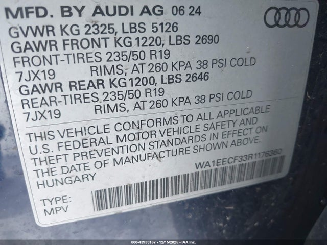 2024 AUDI Q3 WA1EECF33R1176360 Photo 8