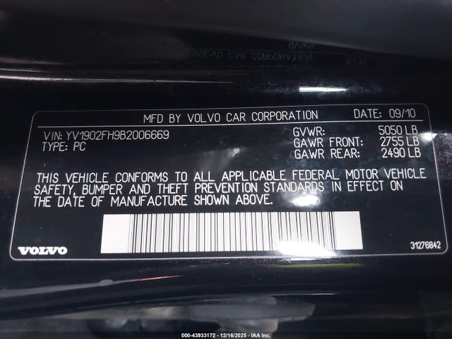 2011 VOLVO S60 YV1902FH9B2006669 Photo 8