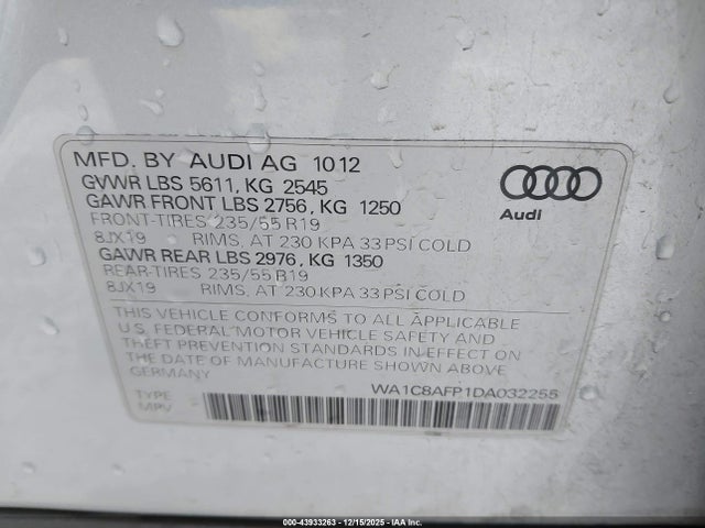 2013 AUDI Q5 HYBRID WA1C8AFP1DA032255 Photo 8