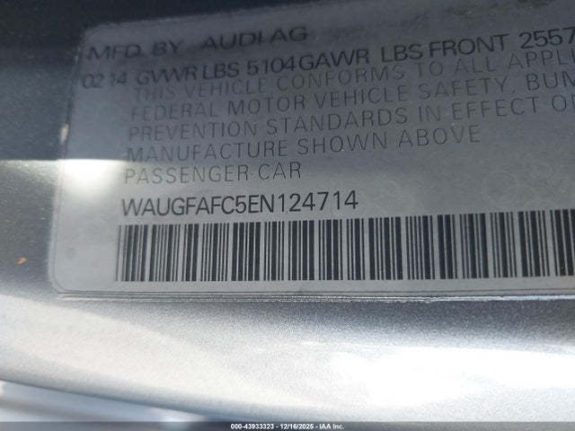Продаж на аукціоні авто 2014 Audi A6 2.0t Premium, vin: WAUGFAFC5EN124714, номер лоту: 43933323