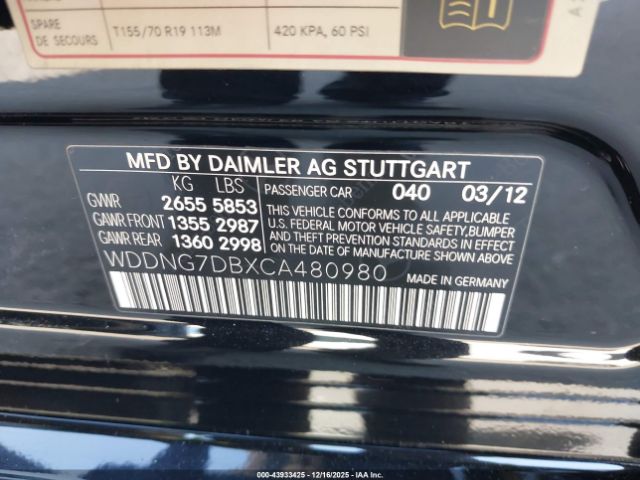 2012 MERCEDES-BENZ S 550 WDDNG7DBXCA480980 Photo 8