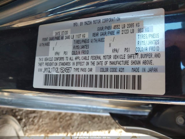 Mazda Mazda6 Grand Touring 2020 JM1GL1TY2L1524567 Image 9