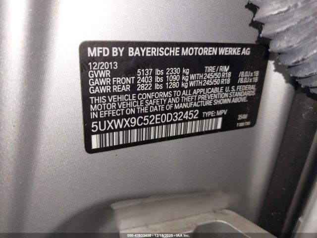 2014 BMW X3 5UXWX9C52E0D32452 Photo 8