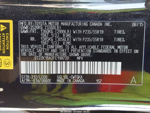 Lexus RX 350 2015 2T2ZK1BA2FC198720 Image 9