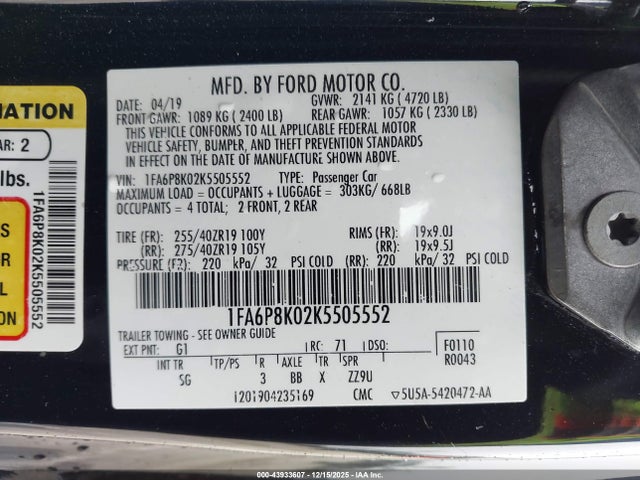 Ford Mustang Bullitt 2019 1FA6P8K02K5505552 Image 9