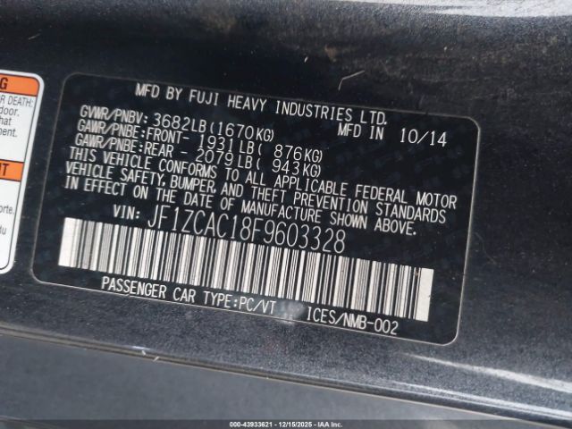 2015 SUBARU BRZ JF1ZCAC18F9603328 Photo 8