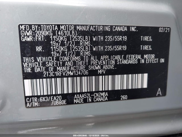 Toyota Rav4 Xle Premium 2021 2T3C1RFV2MW134706 Image 9