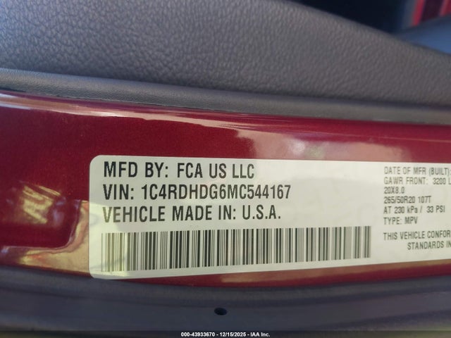 Dodge Durango Gt Rwd 2021 1C4RDHDG6MC544167 Image 9