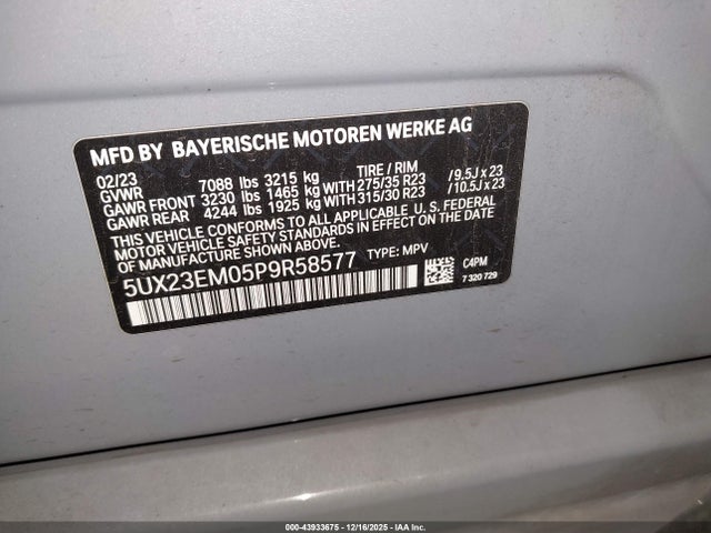 2023 BMW X7 5UX23EM05P9R58577 Photo 8