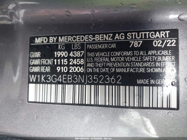 2022 MERCEDES-BENZ A 220 W1K3G4EB3NJ352362 Photo 8