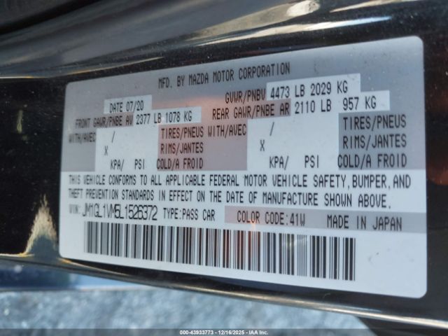 2020 MAZDA MAZDA6 JM1GL1VM5L1526372 Photo 8