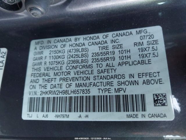 2020 HONDA CR-V 2HKRW2H98LH657835 Photo 8