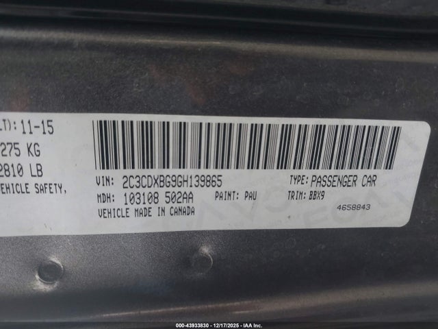 Dodge Charger Se 2016 2C3CDXBG9GH139865 Image 9