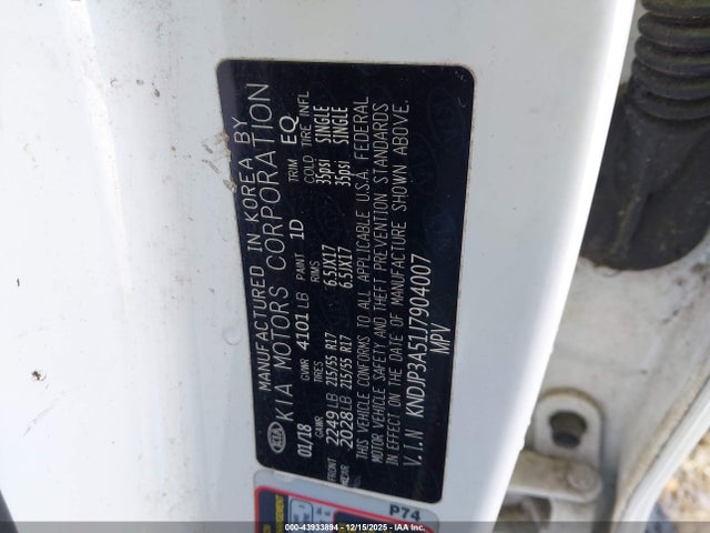 KIA SOUL + 2018 KNDJP3A51J7904007 Image 9