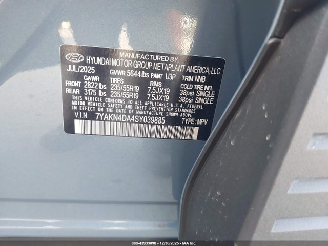 7YAKN4DA4SY039885 Hyundai Ioniq 5 Sel