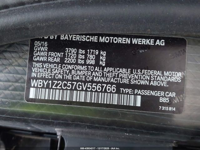 2016 BMW I3 WBY1Z2C57GV556766 Photo 8