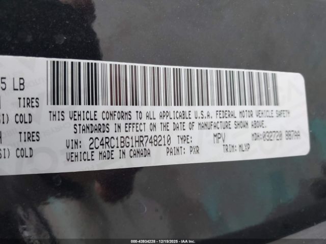 2017 CHRYSLER PACIFICA 2C4RC1BG1HR748210 Photo 8