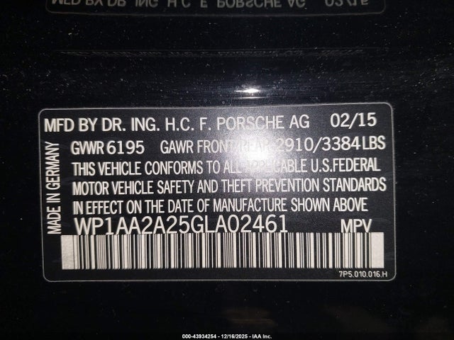 2016 PORSCHE CAYENNE WP1AA2A25GLA02461 Photo 8