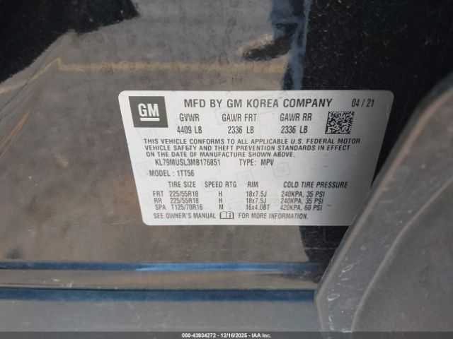 2021 CHEVROLET TRAILBLAZER KL79MUSL3MB176851 Photo 8