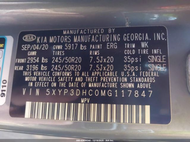 2021 KIA TELLURIDE 5XYP3DHC0MG117847 Photo 8