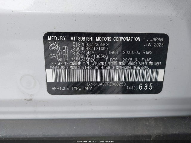 2023 MITSUBISHI OUTLANDER JA4J4UA87PZ060250 Photo 8