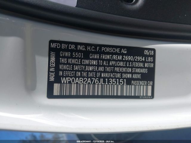 2018 PORSCHE PANAMERA WP0AB2A76JL135151 Photo 8