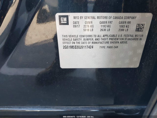 2018 CADILLAC XTS 2G61M5S30J9117424 Photo 8