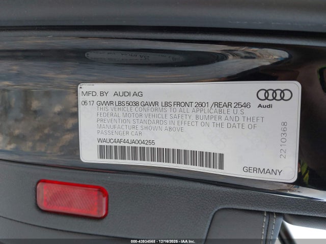 2018 AUDI S4 WAUC4AF44JA004255 Photo 8