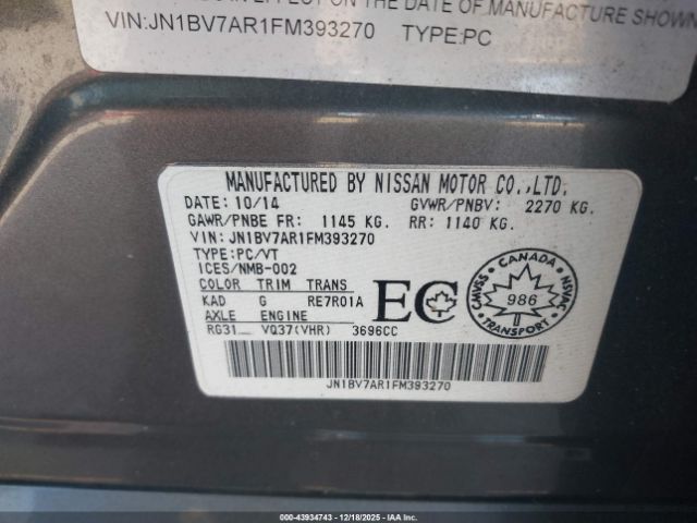 2015 INFINITI Q50 JN1BV7AR1FM393270 Photo 8