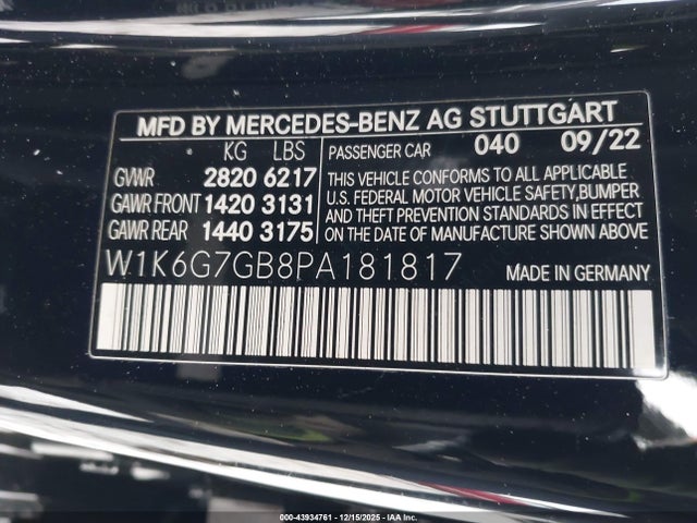 2023 MERCEDES-BENZ S 580 W1K6G7GB8PA181817 Photo 8