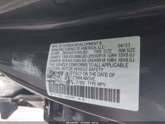2023 HONDA PILOT 5FNYG1H2XPB027292 Photo 8
