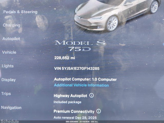 2016 TESLA MODEL S 5YJSA1E27GF143285 Photo 6