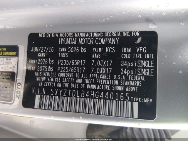 2017 HYUNDAI SANTA FE SPORT 5XYZTDLB4HG440165 Photo 8