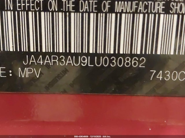 2020 MITSUBISHI OUTLANDER SPORT JA4AR3AU9LU030862 Photo 8