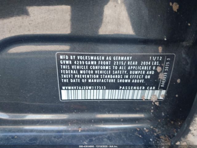 2013 VOLKSWAGEN GTI WVWHV7AJ2DW117313 Photo 8