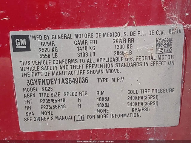 2010 CADILLAC SRX 3GYFNDEY1AS649036 Photo 8