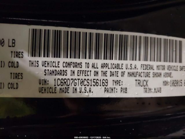 2012 RAM 1500 1C6RD7GT0CS156169 Photo 8