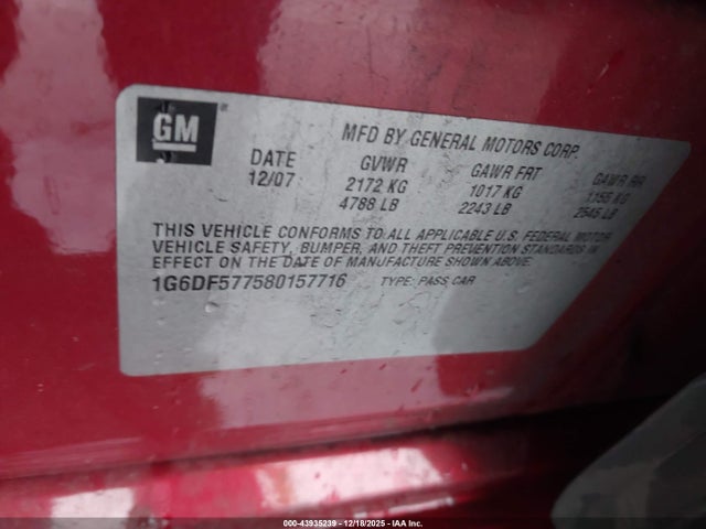 2008 CADILLAC CTS 1G6DF577580157716 Photo 8