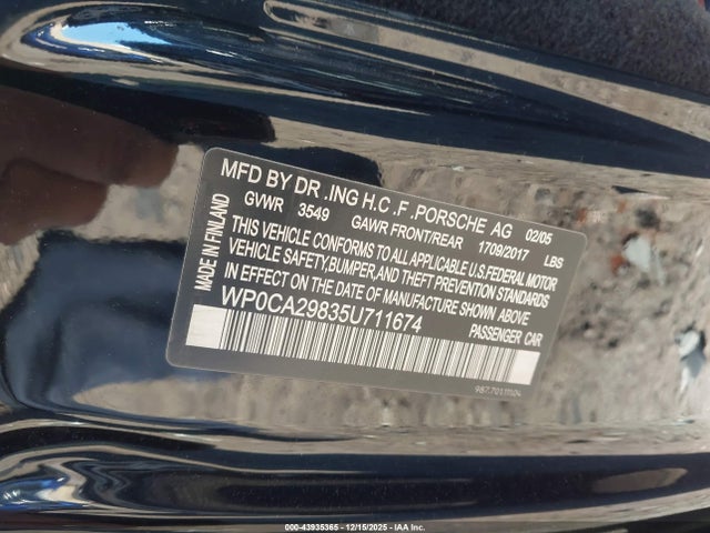 2005 PORSCHE BOXSTER WP0CA29835U711674 Photo 8