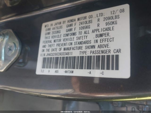 2009 ACURA TSX JH4CU26639C034811 Photo 8