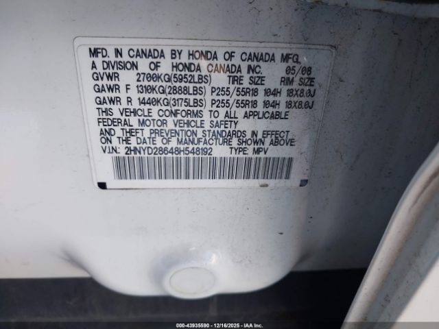 2008 ACURA MDX 2HNYD28648H548192 Photo 8